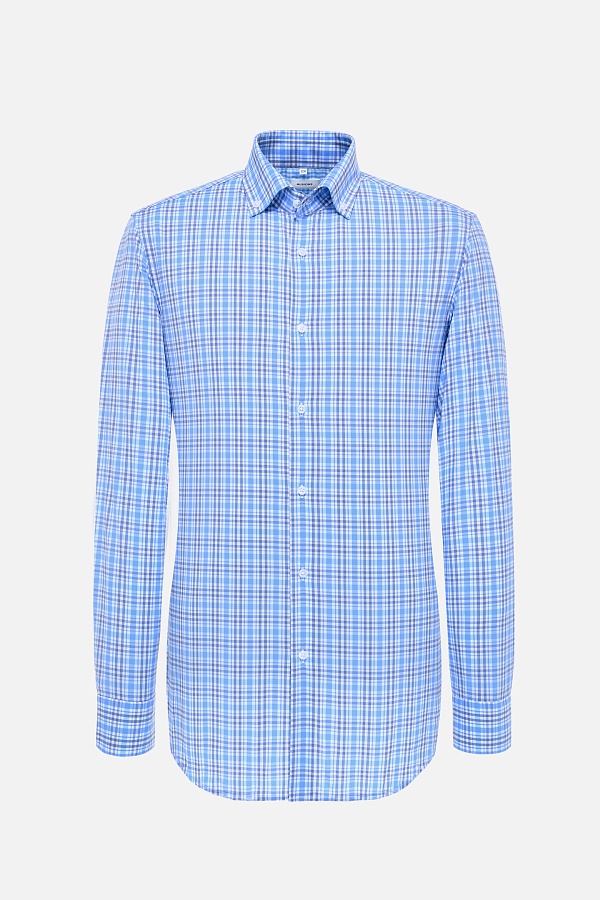 Голубая рубашка в клетку