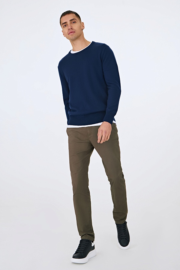 Синий джемпер из шерсти