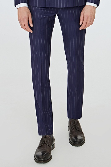 Сине-фиолетовые брюки в полоску