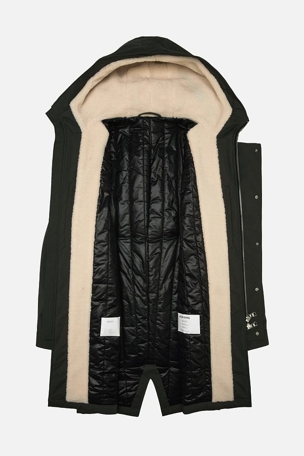 Оливковая парка с мехом