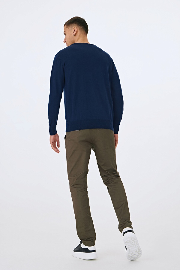 Синий джемпер из шерсти