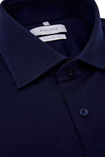 Темно-синяя однотонная сорочка