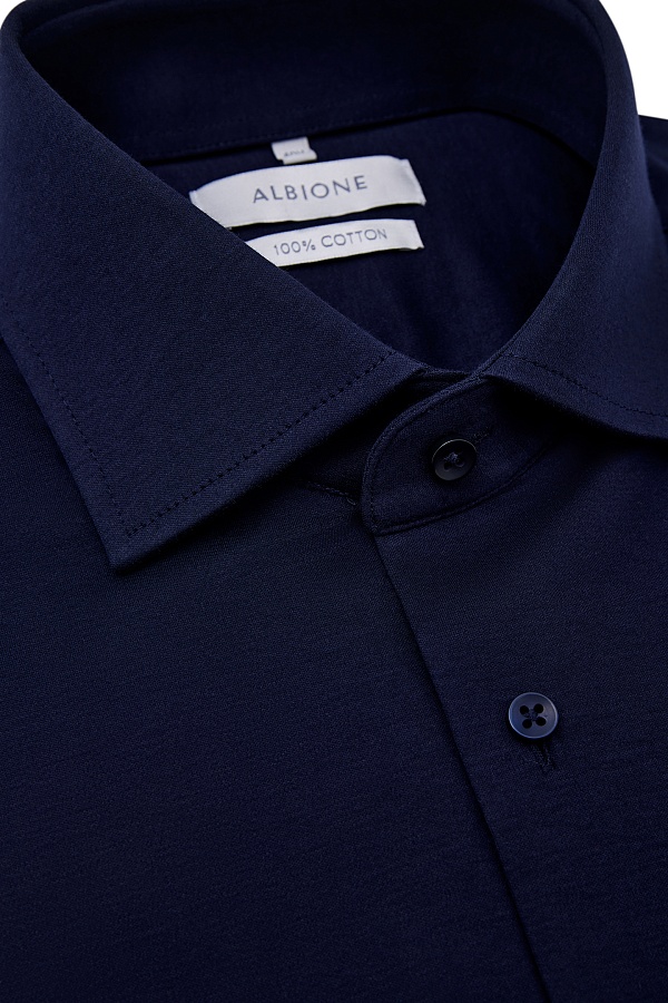 Темно-синяя однотонная сорочка