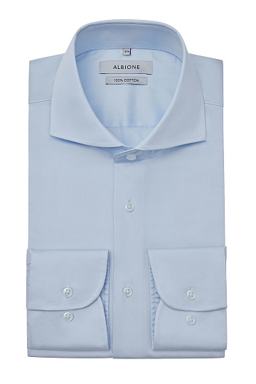 Голубая однотонная сорочка