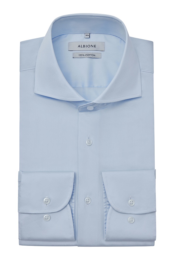 Голубая однотонная сорочка