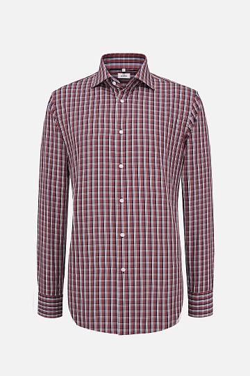 Бордовая рубашка в клетку