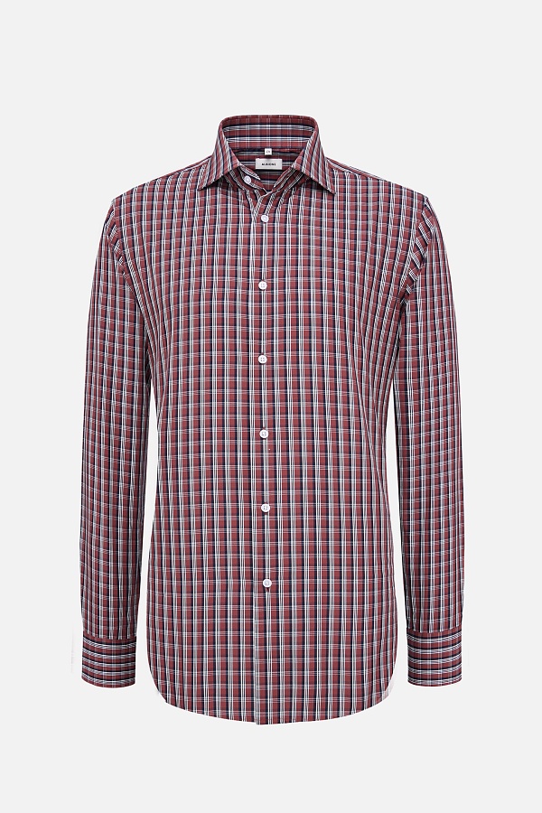 Бордовая рубашка в клетку