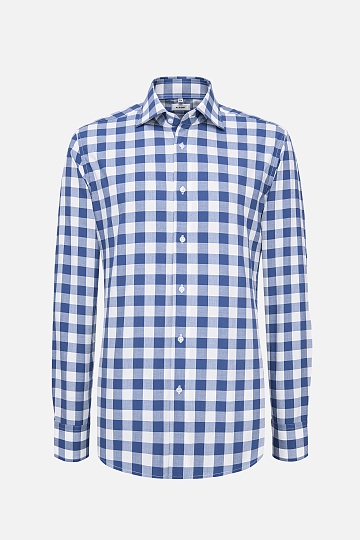 Рубашка в бело-синюю клетку