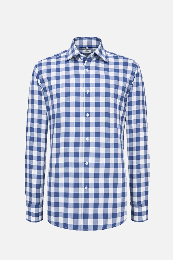 Рубашка в бело-синюю клетку