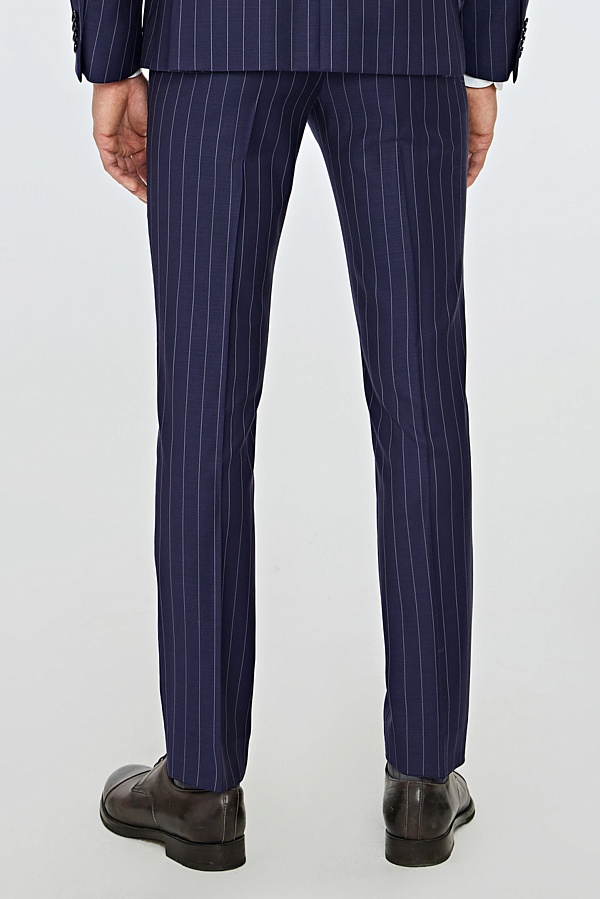 Сине-фиолетовые брюки в полоску