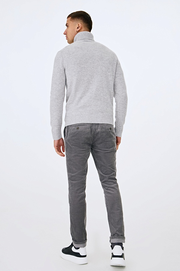 Светло-серый свитер из шерсти с эффектом меланж