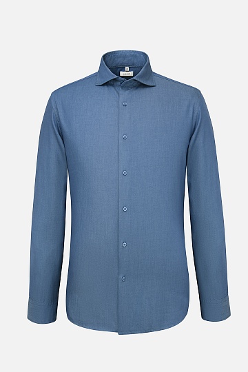 Синяя однотонная сорочка