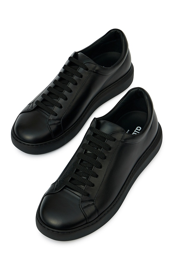 Черные кожаные сникеры