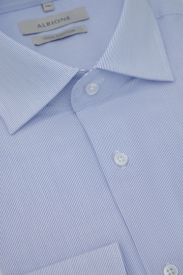 Сорочка в мелкую бело-голубую полоску