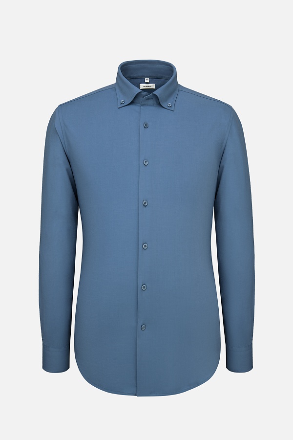 Синяя однотонная сорочка button-down