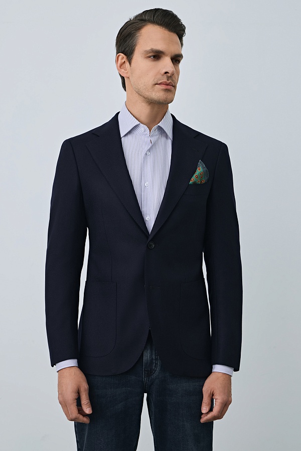 Темно-синий пиджак из шерсти