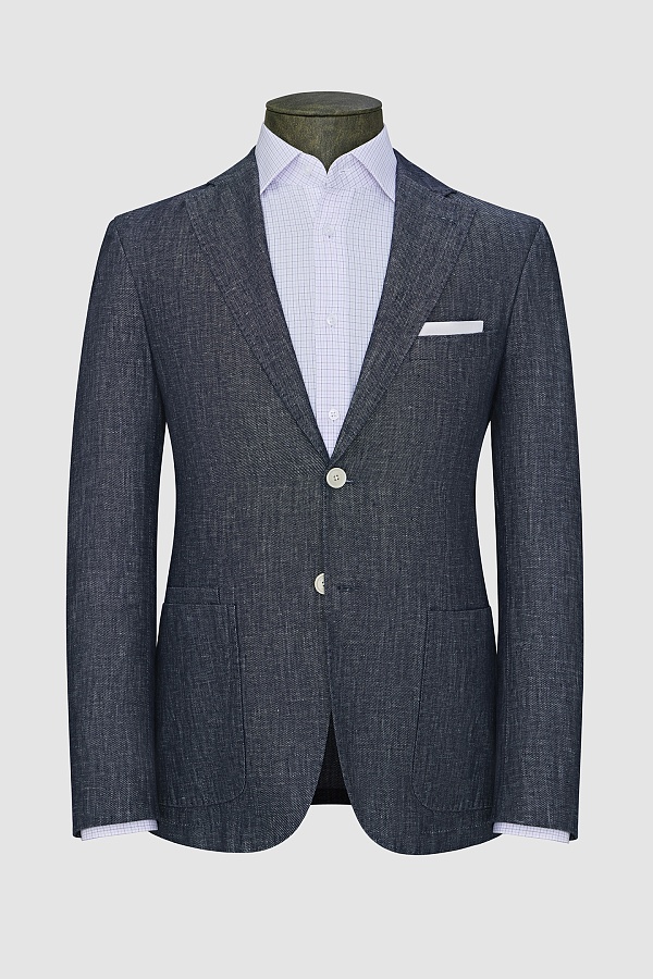 Льняной пиджак серого цвета