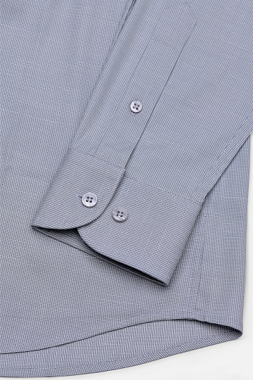 Серая сорочка button-down в мелкую клетку