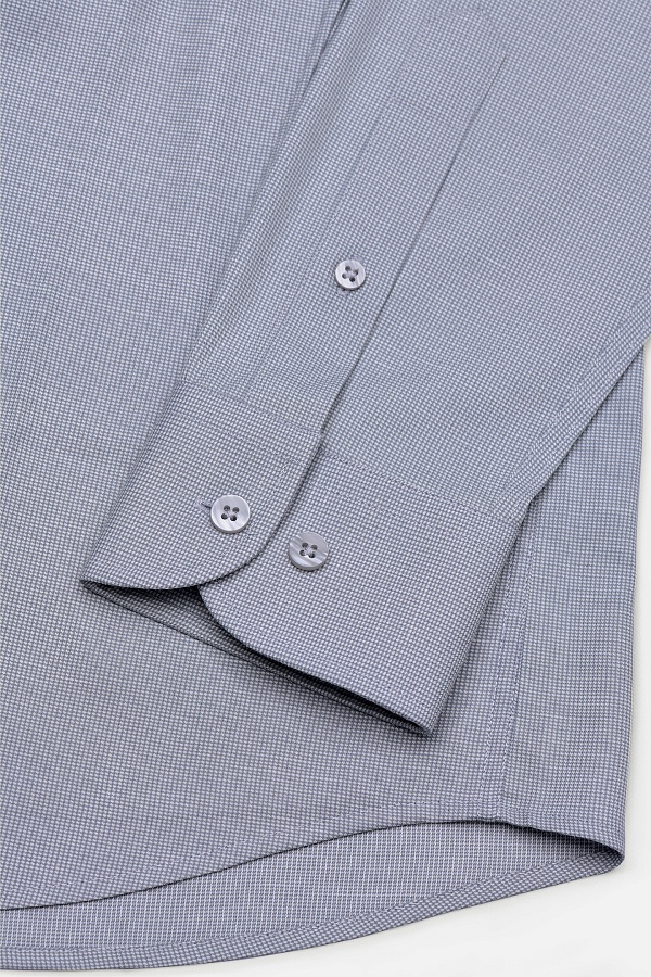 Серая сорочка button-down в мелкую клетку