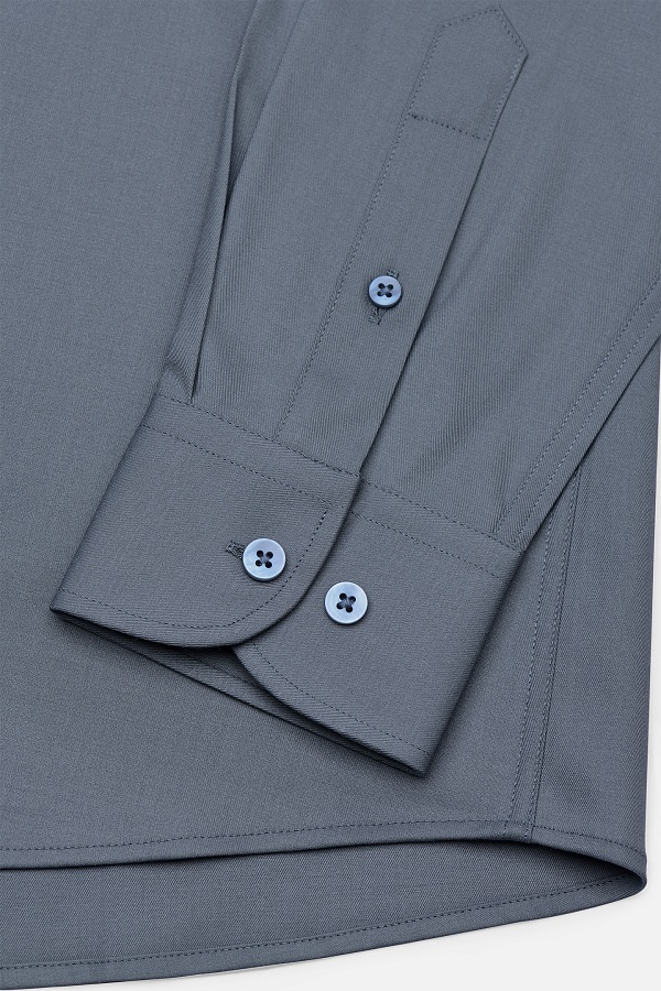 Однотонная сорочка стального цвета