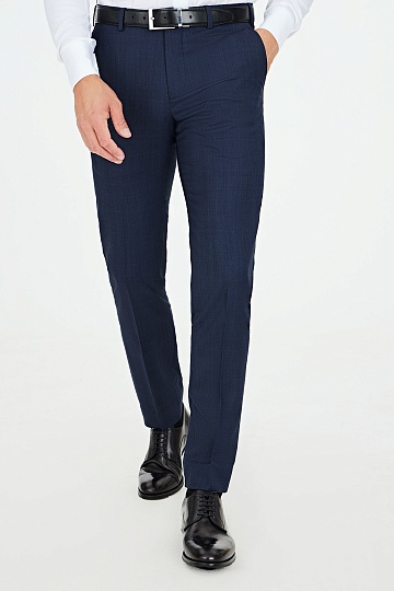 Темно-синие брюки из шерсти