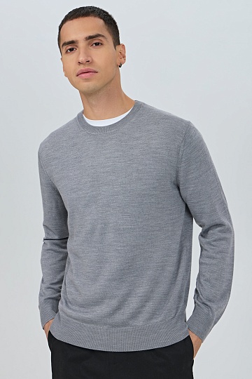 Серый джемпер с круглой горловиной