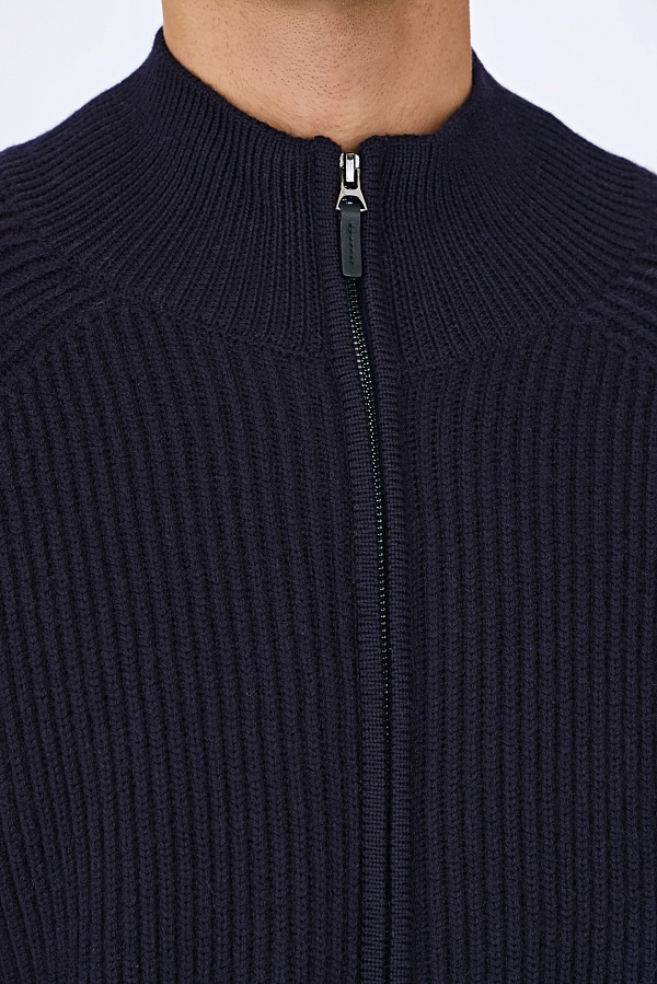 Темно-синий кардиган на молнии