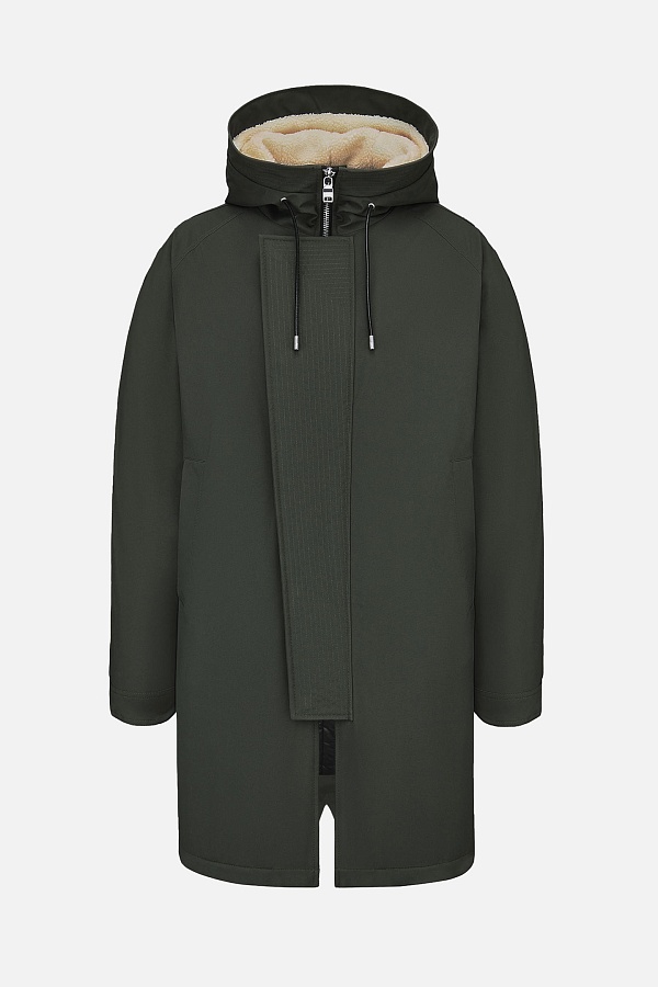 Оливковая парка с мехом
