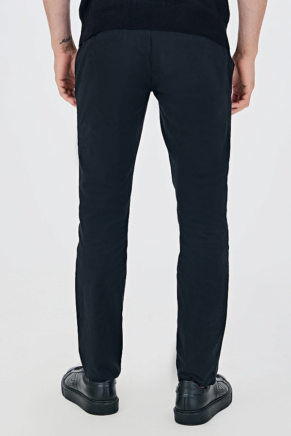 Хлопковые брюки иссиня-черного цвета