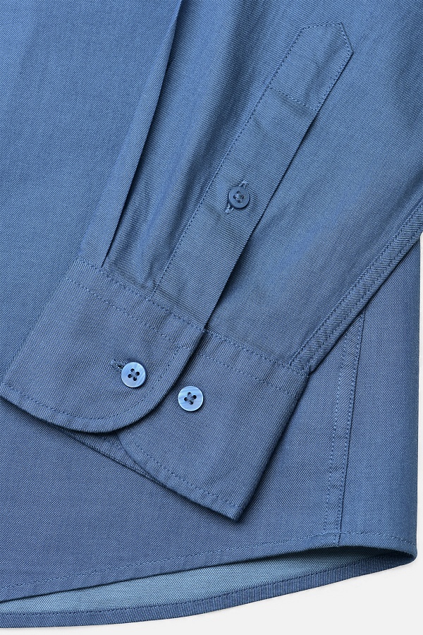 Синяя однотонная сорочка