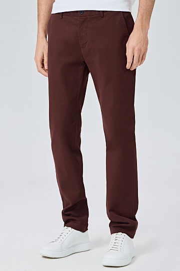 Бордовые хлопковые брюки