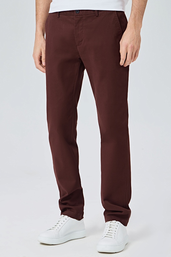 Бордовые хлопковые брюки