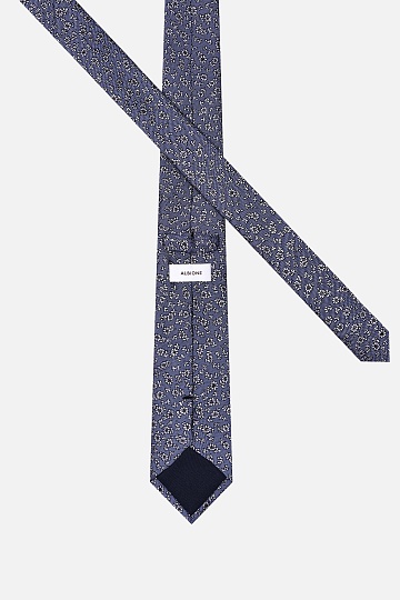 Галстук серого цвета с узором цветок