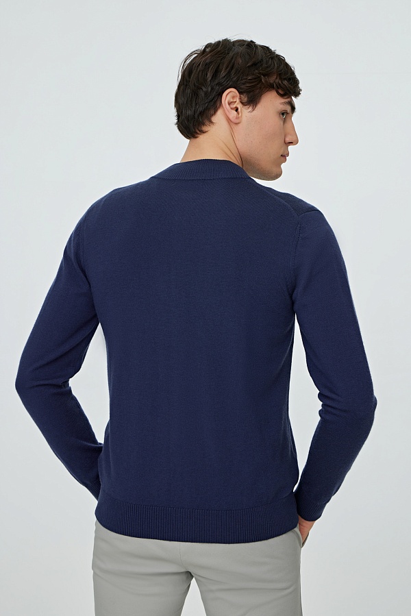 Темно-синий кардиган на молнии