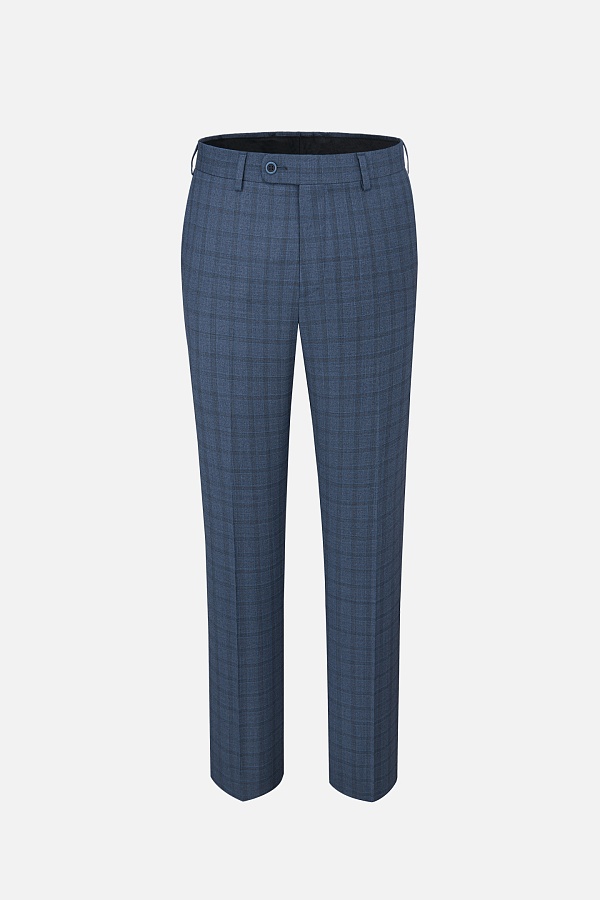 Синие брюки в клетку