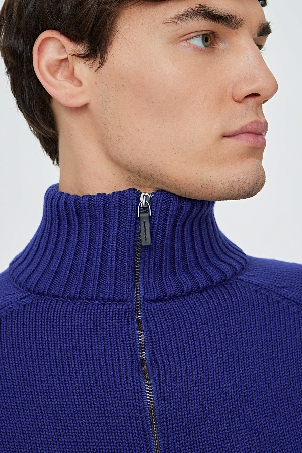 Синий кардиган на молнии