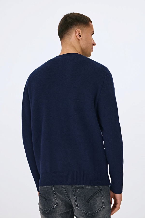 Темно-синий джемпер из шерсти