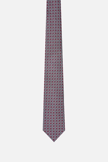 Черный галстук в красно-белый принт