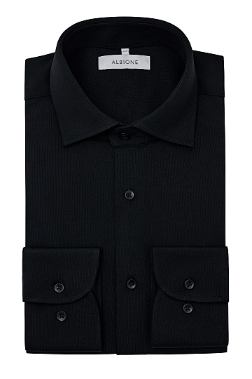 Черная сорочка из текстурной ткани