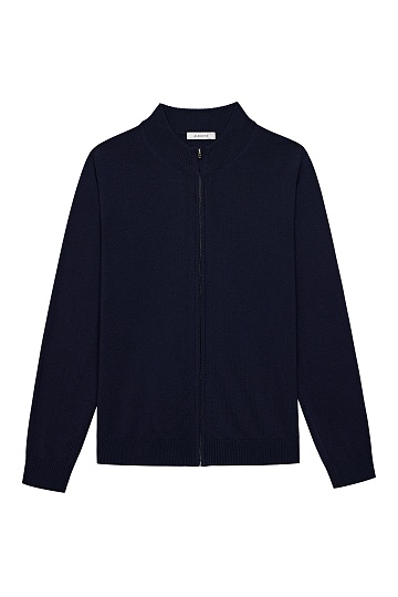 Темно-синий кардиган на молнии