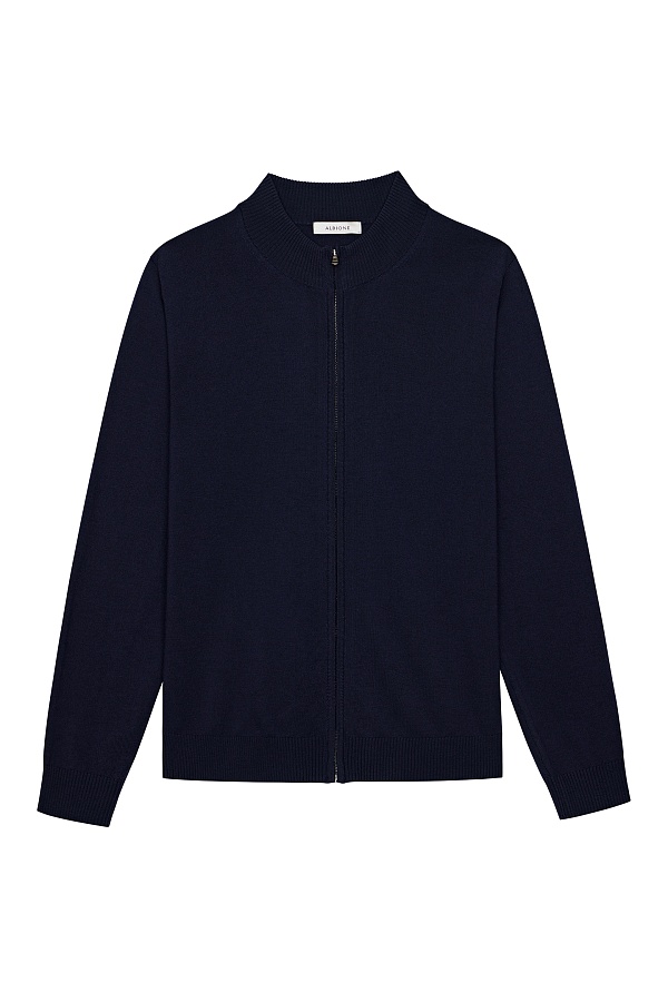 Темно-синий кардиган на молнии