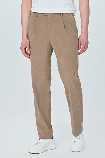 Бежевые вельветовые брюки