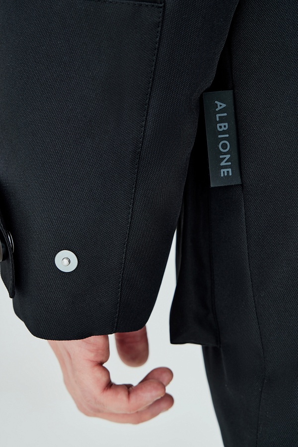 Чернильная комбинированная куртка на пуху