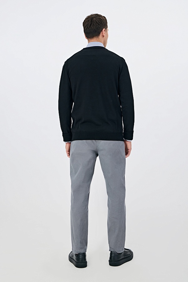 Хлопковые брюки серого цвета