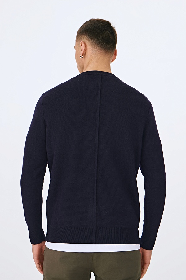 Темно-синий джемпер из шерсти