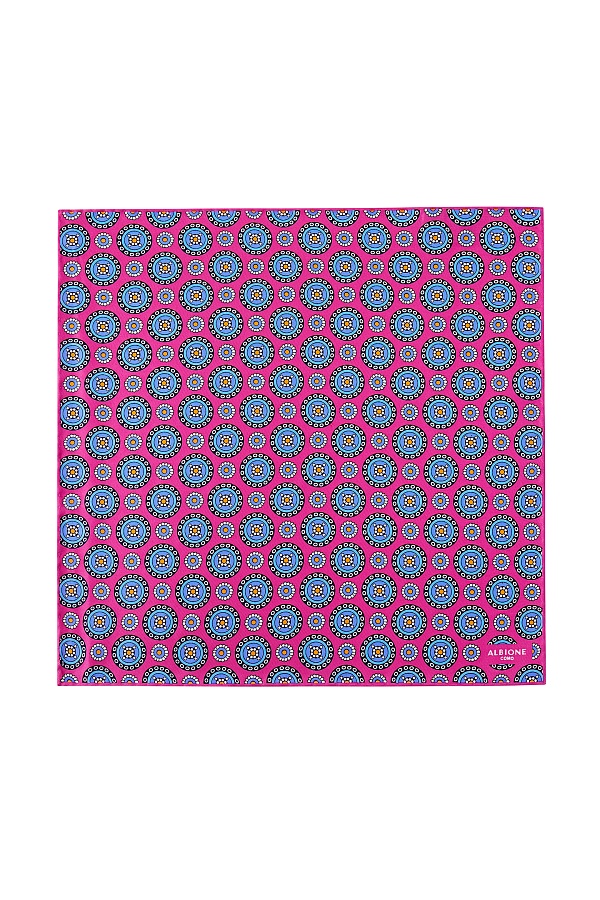 Розовый платок с узором круги