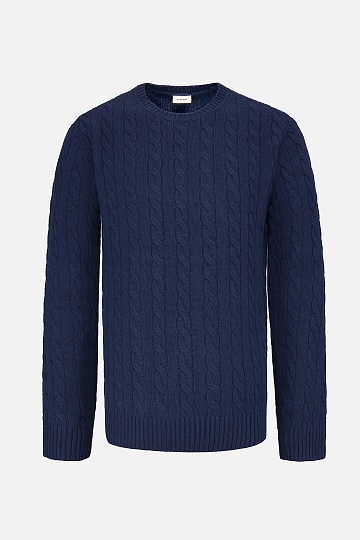 Синий джемпер с косами