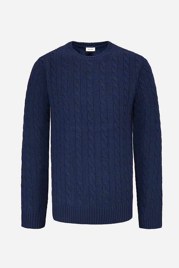 Синий джемпер с косами