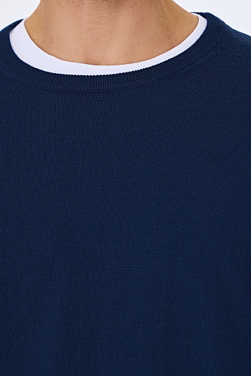 Синий джемпер из шерсти