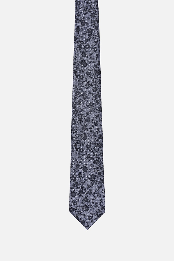 Серый галстук с черным узором